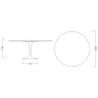 Eero Saarinen Tulip Table H 74 Round in Somnia Ceramic Made in Italy - Scarlet Viadurini