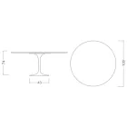 Eero Saarinen H 74 Round Tulip Table in White Liquid Laminate Made in Italy - Scarlet Viadurini