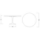 Eero Saarinen Tulip Table H 74 Round in Dark Emperador Marble Made in Italy - Scarlet Viadurini
