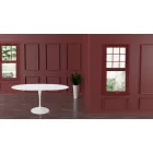Tulip Table Saarinen H 73 Extendable in White Liquid Laminate Made in Italy - Scarlet Viadurini