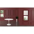 Tulip Table Saarinen H 73 Extendable in White Liquid Laminate Made in Italy - Scarlet Viadurini