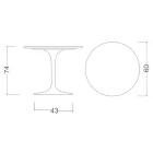 Tulip Table Saarinen H 73 Round in Ceramic Absolute White Made in Italy - Scarlet Viadurini
