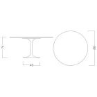 Tulip Table Saarinen H 73 Round in Ceramic Calacatta Michelangelo - Scarlet Viadurini