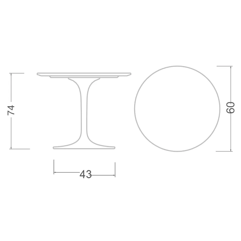 Tulip Table Saarinen H 73 Round Ceramic Statuario Altissimo Made in Italy - Scarlet Viadurini