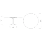 Tulip Table Saarinen H 73 Round Ceramic Statuario Altissimo Made in Italy - Scarlet Viadurini