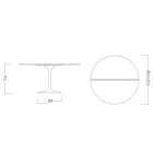Saarinen Tulip Table H 74 Extendable in Black Liquid Laminate Made in Italy - Scarlet Viadurini