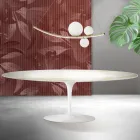 Saarinen Tulip Table H 74 cm Extendable in Florim Calacatta Gold Matt Ceramic - Scarlet Viadurini