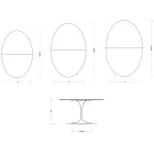 Saarinen Tulip Table H 74 cm Extendable in Florim Statuario Glossy Ceramic - Scarlet Viadurini