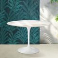 Saarinen Tulip Table H 74 cm in Florim Calacatta Gold Gloss Ceramic - Scarlet