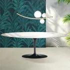 Tulip Saarinen table H 74 cm in Florim Statuario Lucido ceramic - Scarlet Viadurini