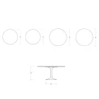 Saarinen Tulip Table H 74 cm Round in Florim Calacatta Gold Matt Ceramic - Scarlet Viadurini