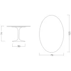Tulip Table Saarinen H 74 with Oval Top in Carrara Marble Made in Italy - Scarlet Viadurini