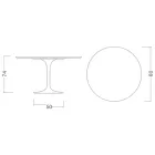 Tulip Table Saarinen H 74 with Round Top in Arabescato Marble Made in Italy - Scarlet Viadurini