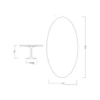 Tulip Table Saarinen H 74 Oval in Carrara Marble Statuarietto Made in Italy - Scarlet Viadurini
