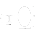 Tulip Table Saarinen H 74 Oval in Carrara Marble Statuarietto Made in Italy - Scarlet Viadurini
