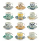 Coffee Cups with Saucer in Colored Porcelain 12 Pieces - Backdrop Viadurini