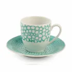 Coffee Cups with Saucer in Colored Porcelain 12 Pieces - Backdrop Viadurini