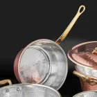 Conical Hand Tinned Copper Pan and Handle Made in Italy 19 cm - Mariassunta Viadurini