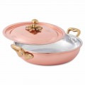 Round Design Tinned Copper Pan with Lid 20 cm - Mariastella