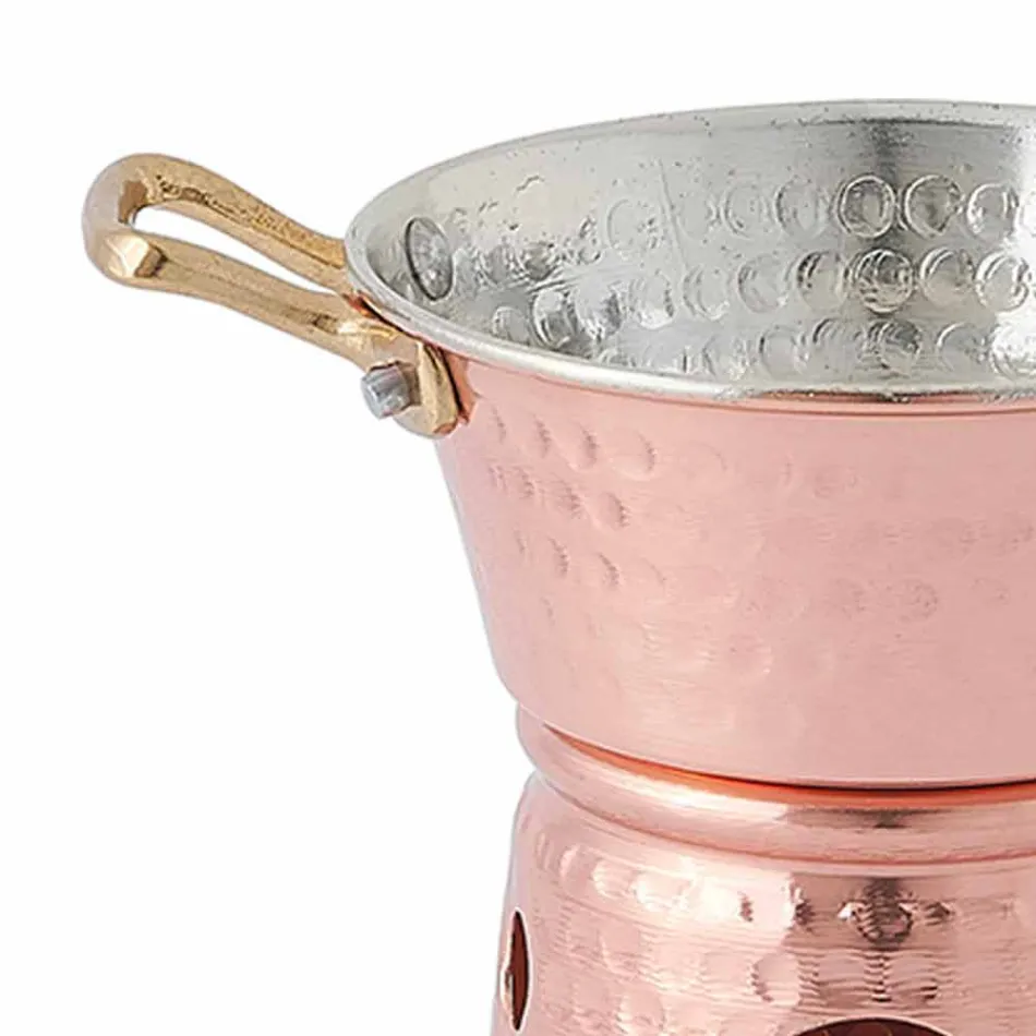 Hand Tinned Copper Sauce Pan with Handles and Base 14 cm - Gianmatteo Viadurini