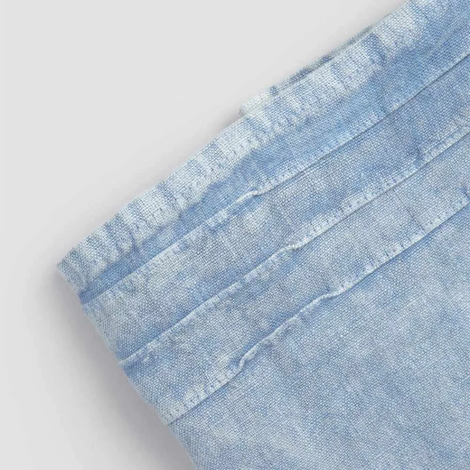 Italian Luxury Design Light Blue Heavy Linen Bath Towel - Jojoba Viadurini