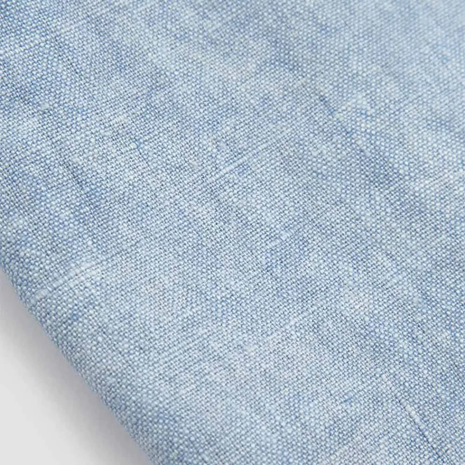 Italian Luxury Design Light Blue Heavy Linen Bath Towel - Jojoba Viadurini