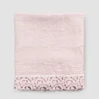 Heavy Linen Bath Towel with Italian Quality Poema Lace 2 Colors - Castle Viadurini