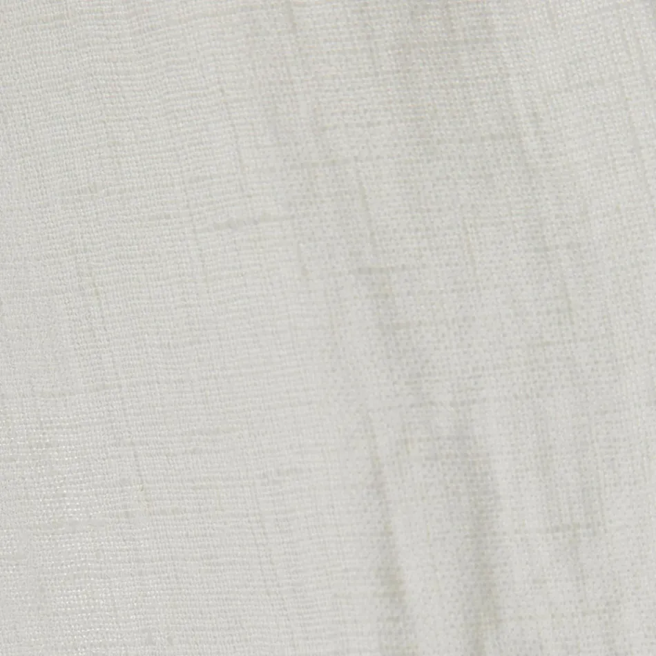 White Light Linen Curtain with Italian Luxury Design Buttons - Geogeo Viadurini