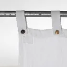 White Heavy Linen Curtain with Buttons Luxury Italian Quality - Gorgia Viadurini