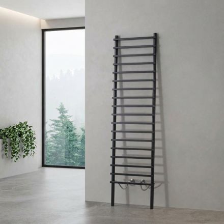 Black Carbon Steel Hydraulic Radiator Made in Italy - Raggio Viadurini