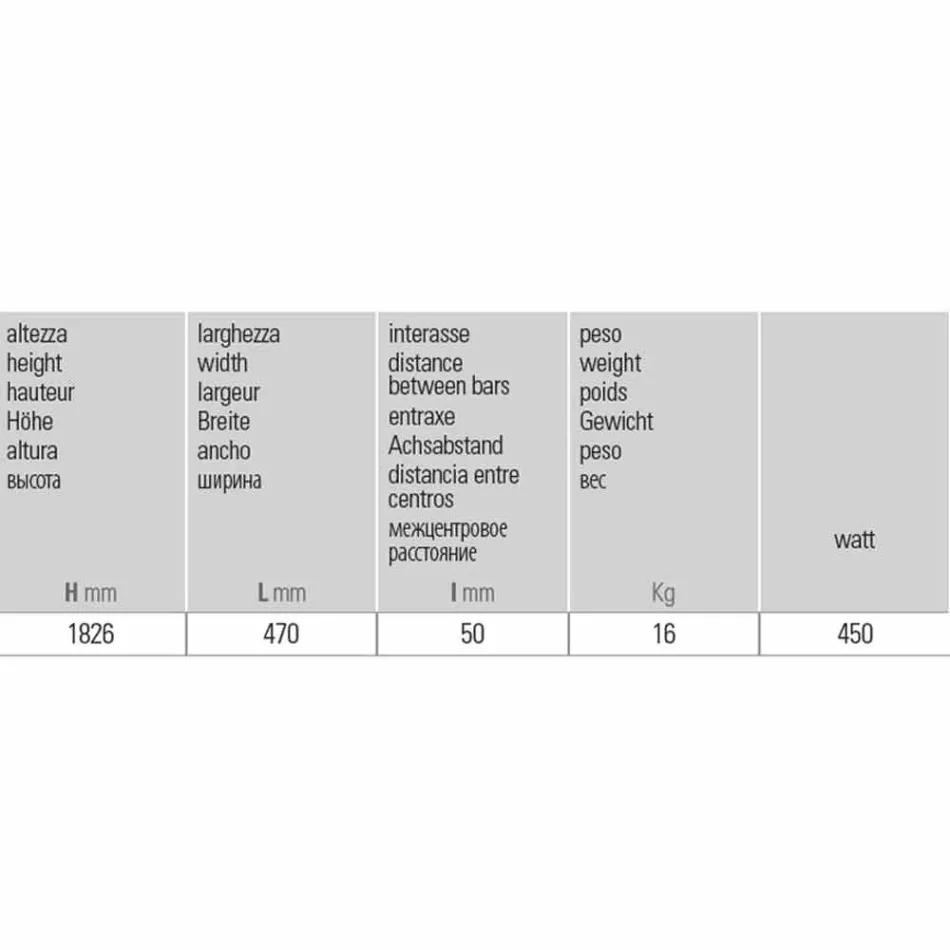 Vertical Design Bathroom Radiator Electric Floor 450 Watt - Ottolungo Viadurini