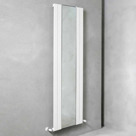Design Vertical Bathroom Radiator in Steel with 587 W Mirror - Picchio Viadurini