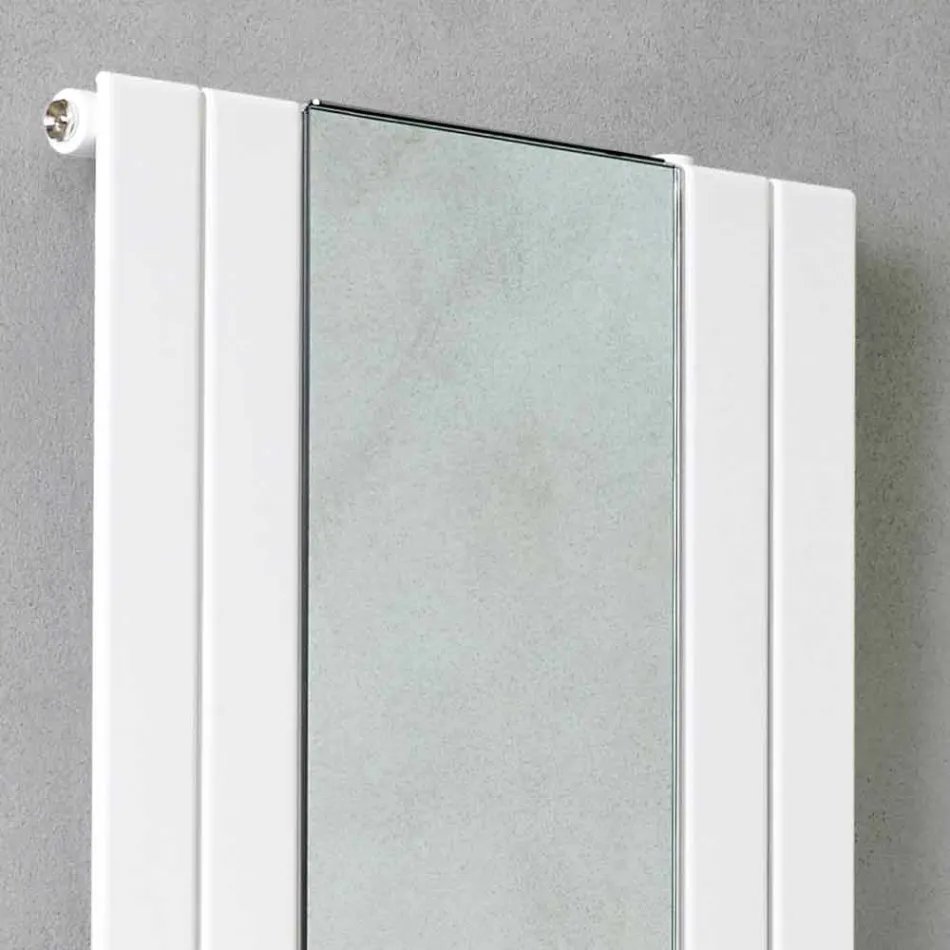 Design Vertical Bathroom Radiator in Steel with 587 W Mirror - Picchio Viadurini