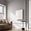Infrared electric panel heater Clear, modern design, white glass