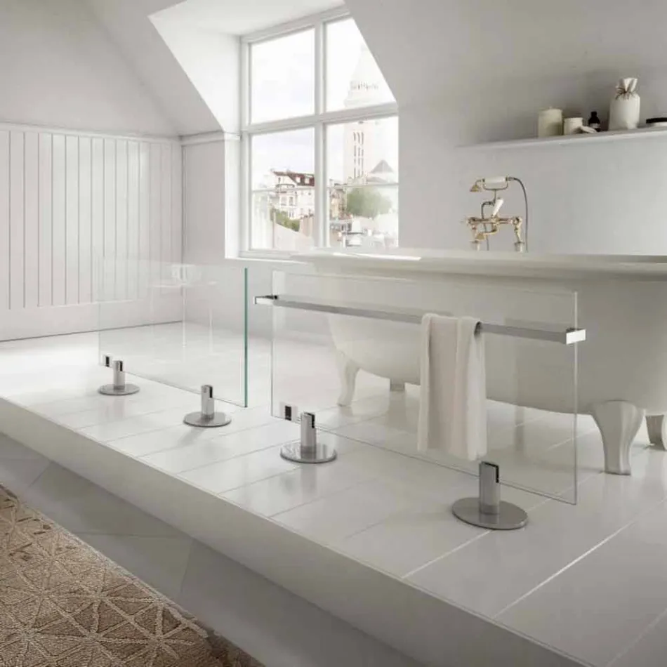 Design floor electric radiator in transparent Star glass Viadurini