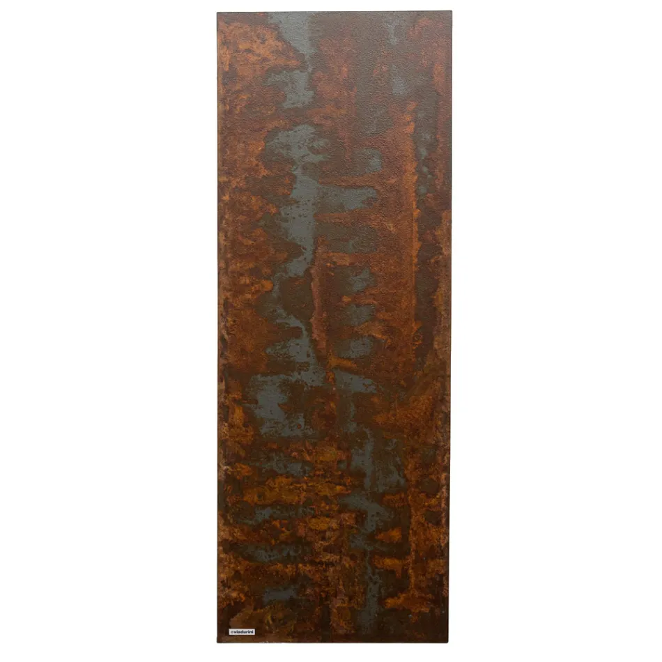 Electric radiator in Italian marble powder with Corten effect - Lines Viadurini