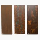 Electric radiator in Italian marble powder with Corten effect - Lines Viadurini