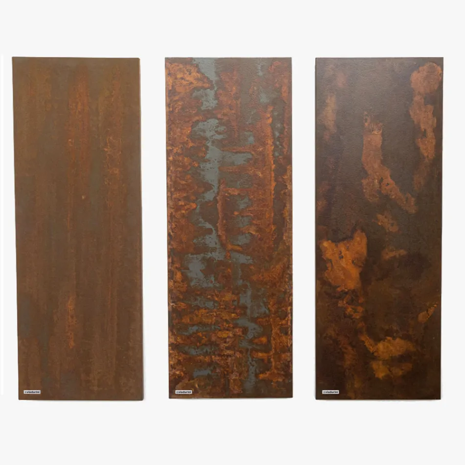 Electric radiator in Italian marble powder with Corten effect - Lines Viadurini