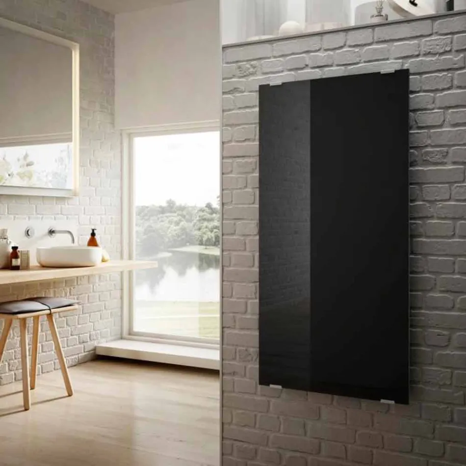 Modern design black glass electric radiator Star, made in Italy Viadurini