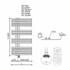 Modern Design Wall-Mounted Electric Radiator for Bathroom 400 W - Peacock Viadurini