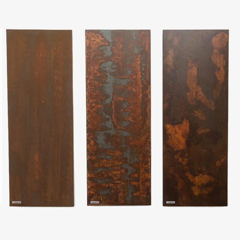 Hybrid radiator with Corten finish in Italian marble powder - Lines Viadurini