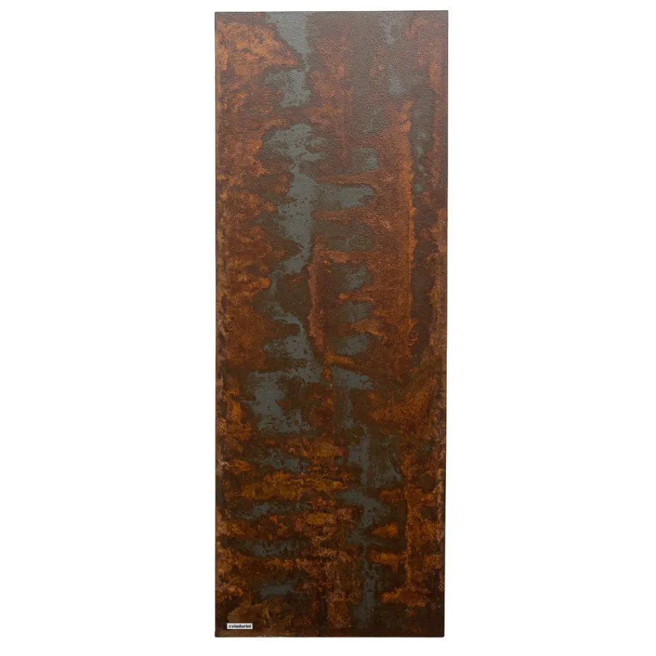 Hybrid radiator with Corten finish in Italian marble powder - Lines Viadurini