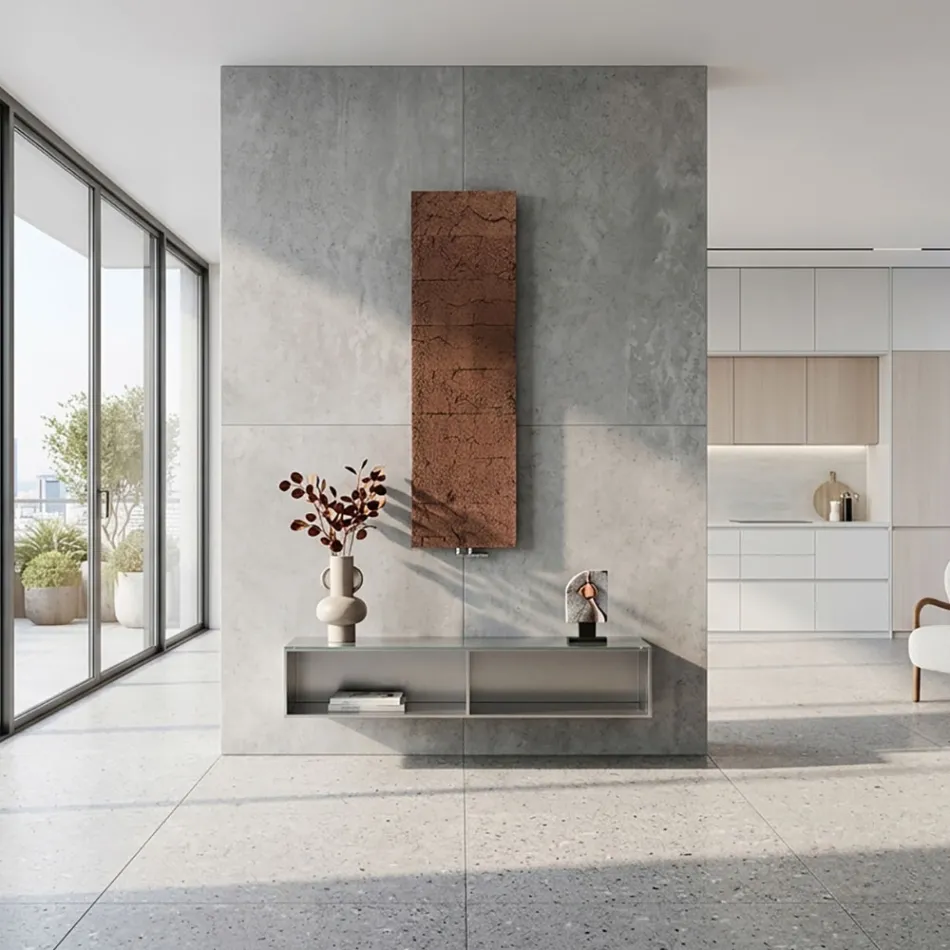Brillo Hybrid Radiator in Recycled Marble, Handcrafted in Italy Viadurini