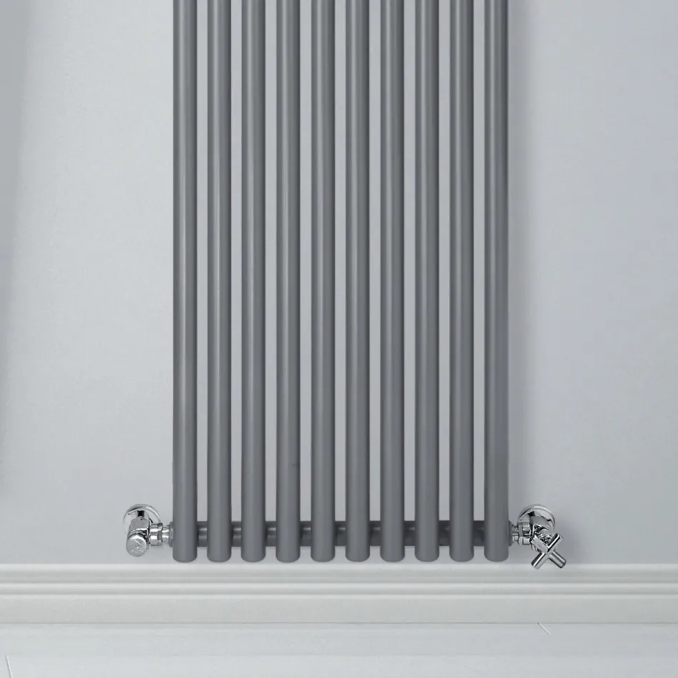 Hydraulic Radiator with Horizontal Carbon Steel Manifolds - Cherries Viadurini