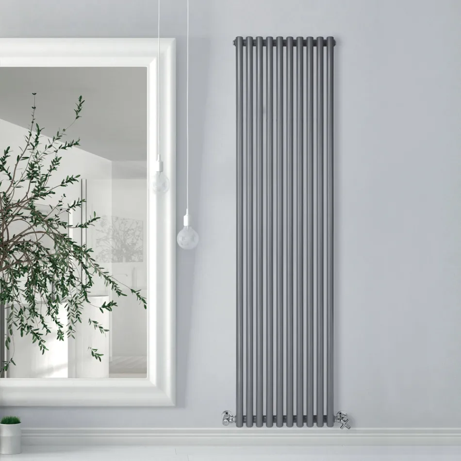 Hydraulic Radiator with Horizontal Carbon Steel Manifolds - Cherries Viadurini