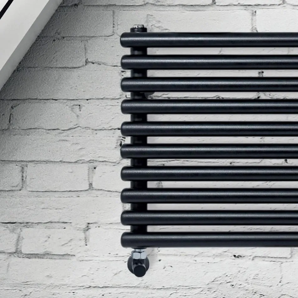 Hydraulic Radiator with Vertical Collectors and Horizontal Pipes - Composed Viadurini