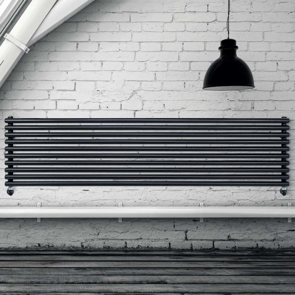 Hydraulic Radiator with Vertical Collectors and Horizontal Pipes - Composed Viadurini