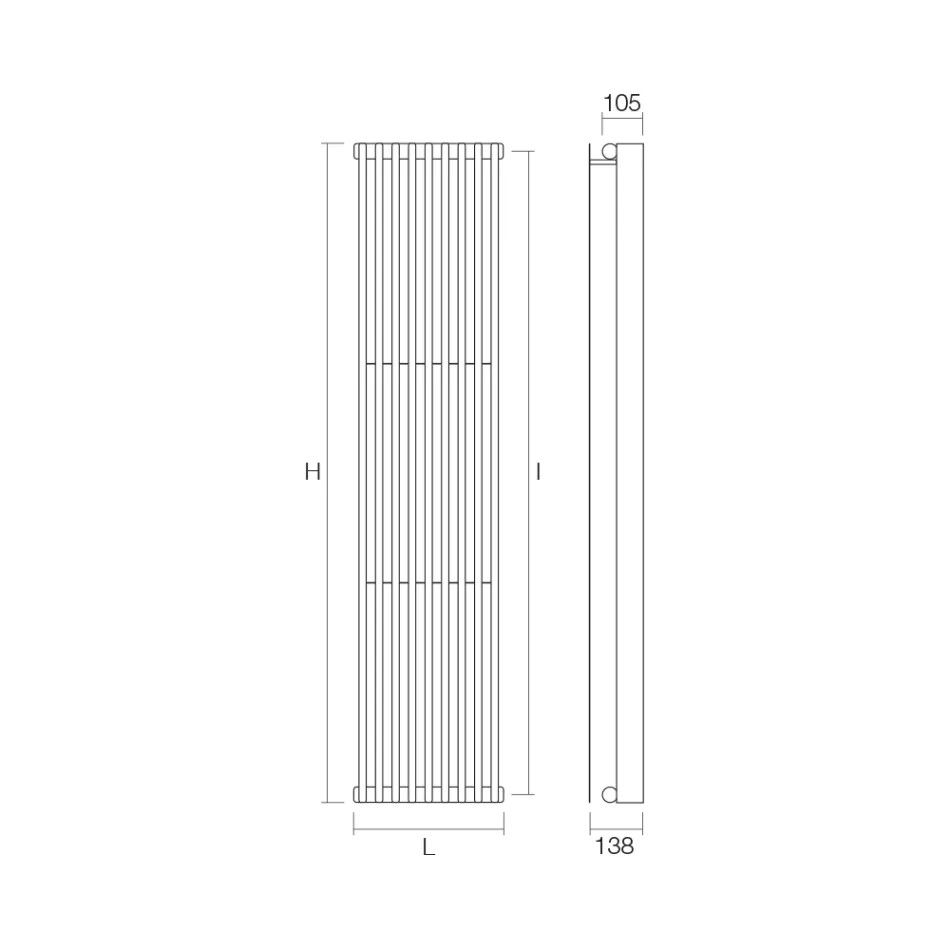Hydraulic Radiator with Double Set of Flat Elements Made in Italy - Macedonia Viadurini