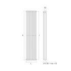 Hydraulic Radiator with Double Set of Vertical Elements Made in Italy - Pasticcio Viadurini