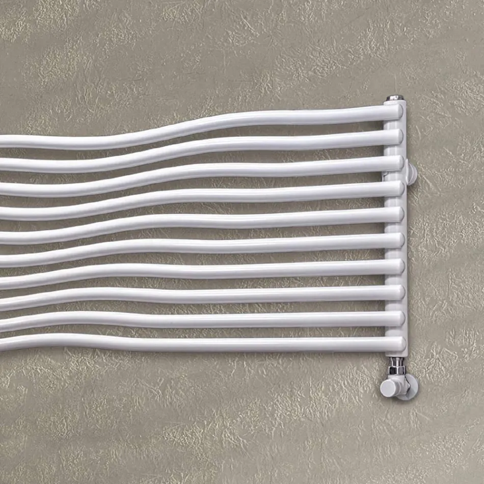 Hydraulic Radiator with Curved Horizontal Elements Made in Italy - Zucchero Viadurini